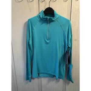 NEW BLOQUV women's mock zip sun shirt in carribean